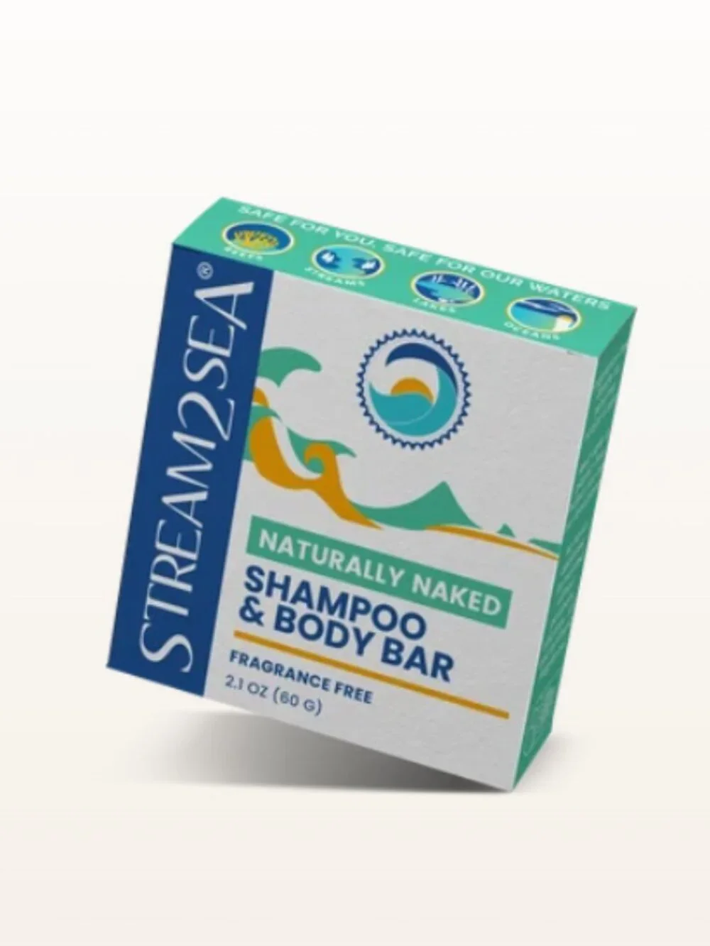 NWT Stream2sea Naturally Naked Shampoo & Body Bar 2.1 oz / 60 g